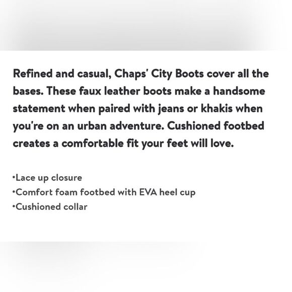 Chaps Men's Lace Up City Boots size 10 - Picture 6 of 6